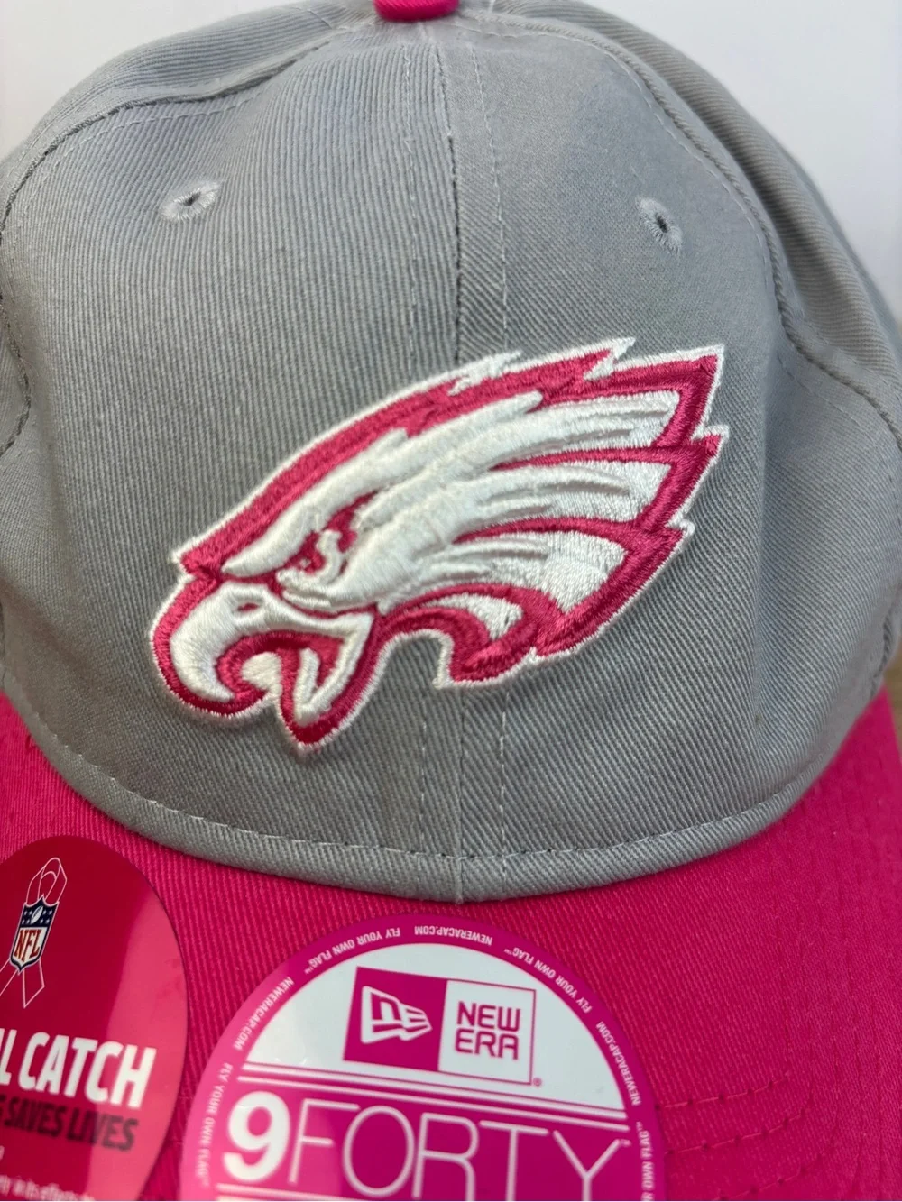 New Era Women's Gray and Pink 9FORTY Philadelphia Eagles Cap